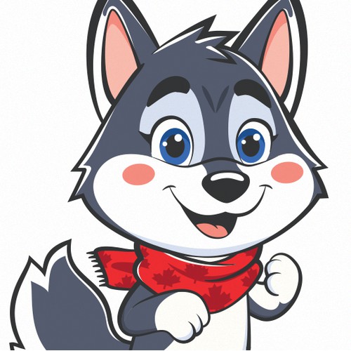 Anthropomorphic Husky Mascot Design