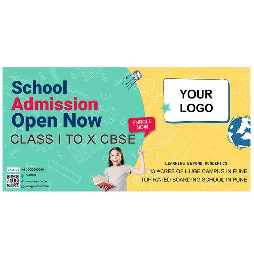 school admission open huge size branding banner 