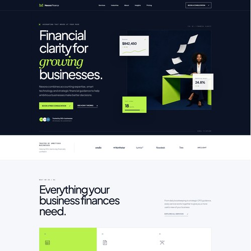 Nexora Finance  Homepage Design & Front-End Development