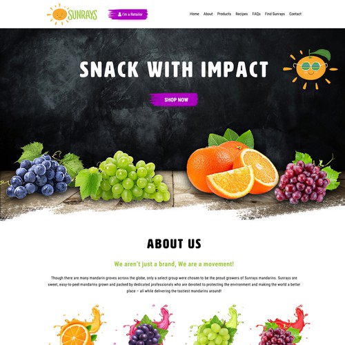 Sunrays - Fruit Seller Web Page Design