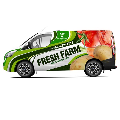 Create a slick vehicle wrap design for Produce Delivery company
