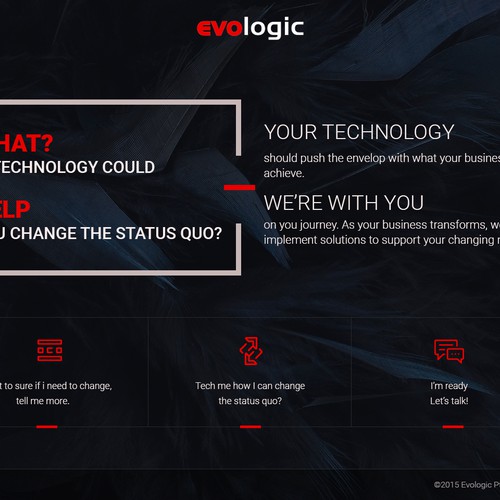 Created the home page design for Evologic