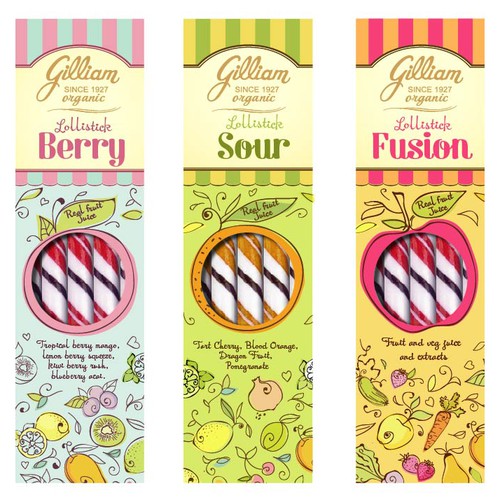 New Packaging for an established brand launching a line of ORGANIC candy sticks for retail