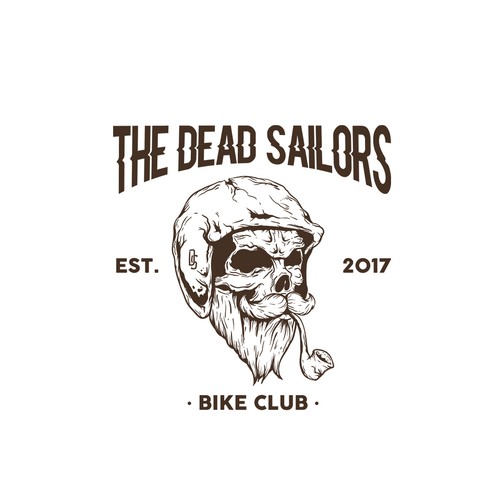 Skull Sailor Hipster Logo Illustration 