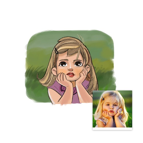 Cartoon Girl Caricature Design