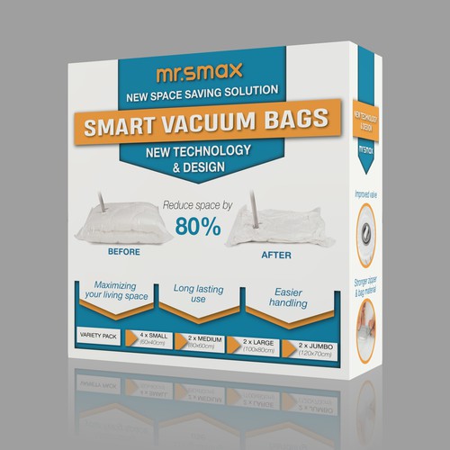 Box packaging for vacuum bags