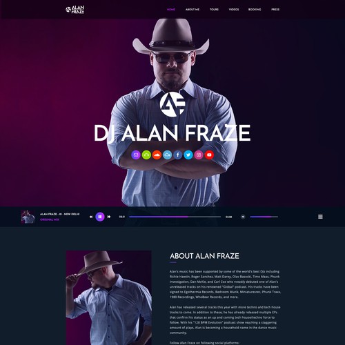 DJ Website Homepage Resedesign