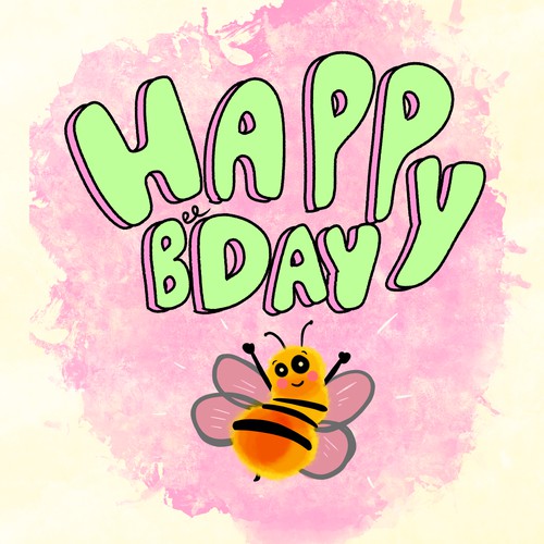 birthday bee card design