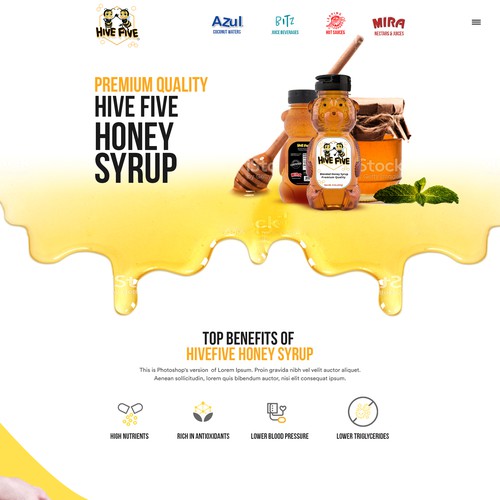 Hone Syrup landing page design