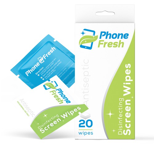 Phone fresh logo, bags and box packaging