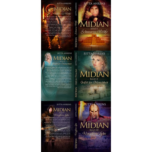 Book cover for a historical novel trilogy from the ancient Babylon, Israel and Greece.