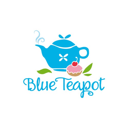 Create the best logo for the "Blue Teapot" tearoom in France