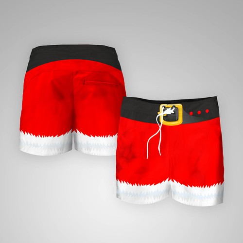 Christmas themed beach board shorts