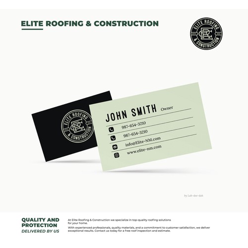 Business card design for construction company