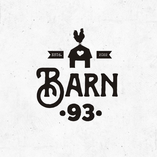 Rustic, primitive vintage logo-design for Barn 93