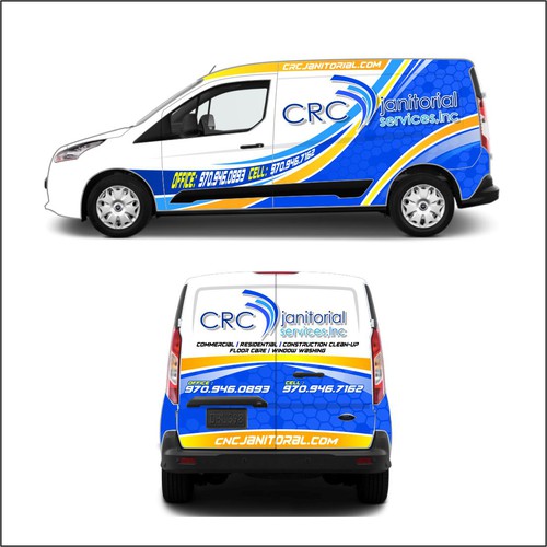 crc janitoral services wrap car design