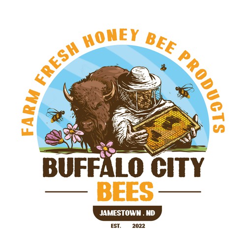 Buffalo City Bees Logo Design 