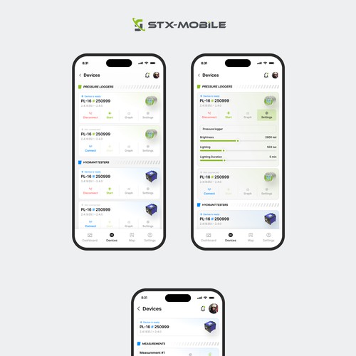 Mobile App Design – Bluetooth Device Control and Data Visualization