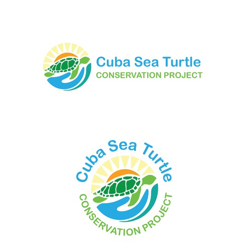 Sea Turtle & helping Hand inspired logo design