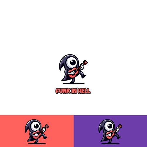 Mascot logo design of a funky grim reaper