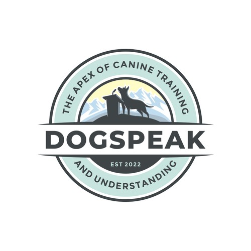 Clever logo design for dog training facility in the mountains