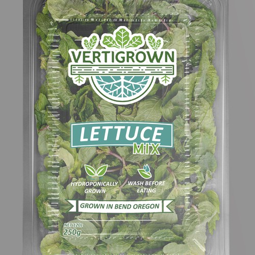 Label for Lettuce hydroponically grown