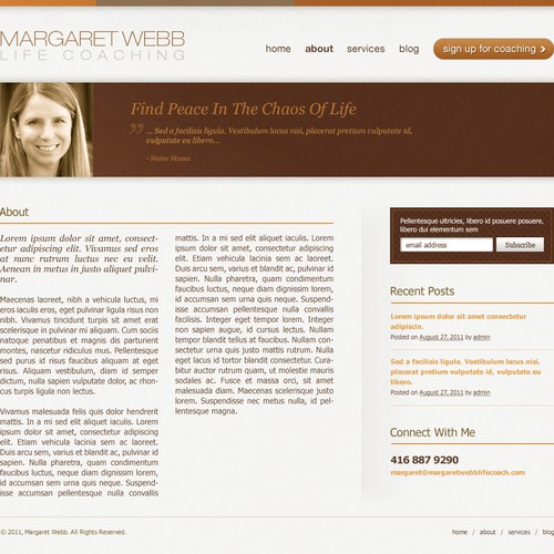Margaret Webb Life Coaching needs a new website design
