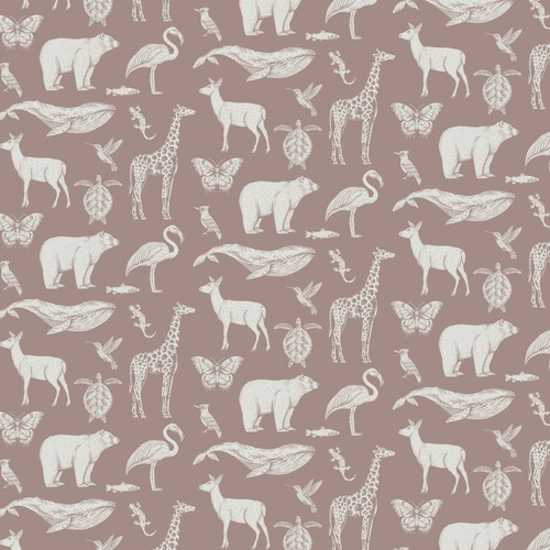 realistic animal illustrations - design for children bedding