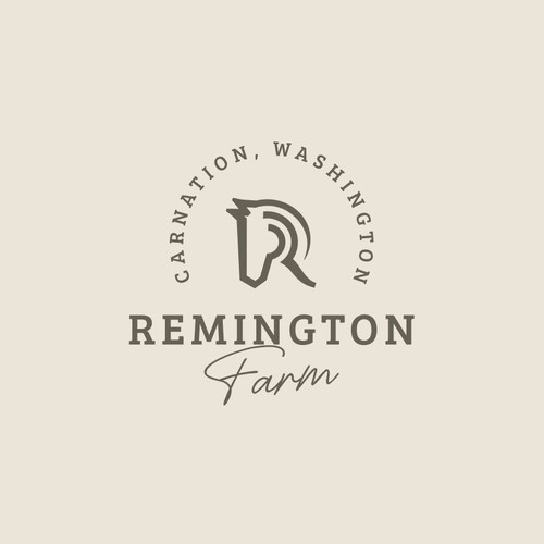 Logo for a family farm focused on the world of horses, riders and trainers.