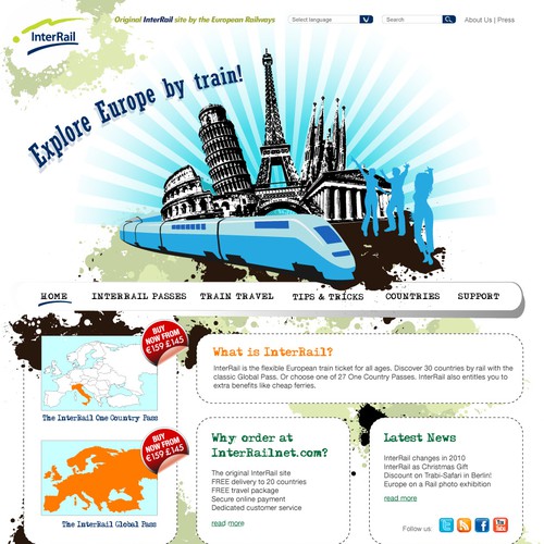 Design for European train travel company