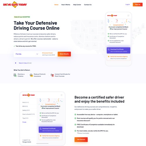 DriveSafeToday Driving Courses Website Design