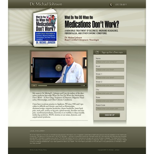 Create the next website design for Dr. Michael L. Johnson Book Landing Page