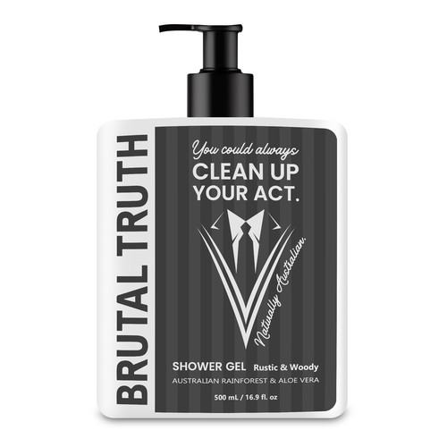 Masculine Body Wash Label