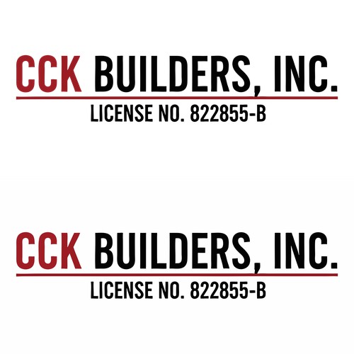 CCK Builders, Inc. License No. 822855-B