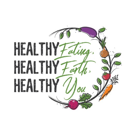 Healthy earthy veggie friendly logo