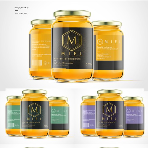 Luxury and Modern Product Label for MIEL Honey France