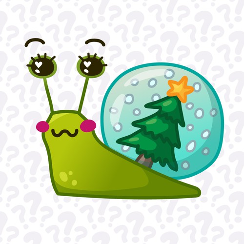 Cute Snow Globe Snail Character Design
