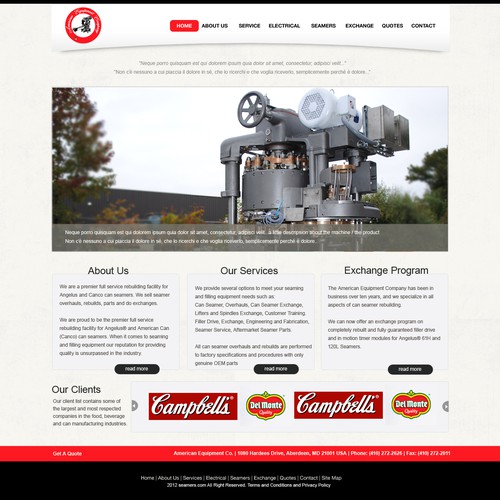 Create the next website design for American Equipment Company