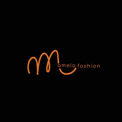 A free hand feminine logo for Mamela fashion