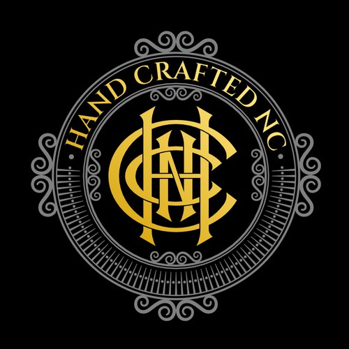 Luxury Vintage Monogram logo HCNC for Hand Crafted NC