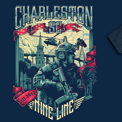  Nine Line, Charleston SC Patriotic T-Shirt