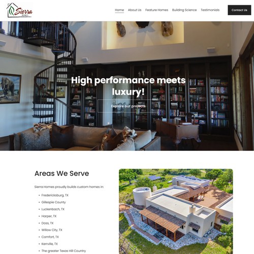 web development and optimization of Custom Home Builder