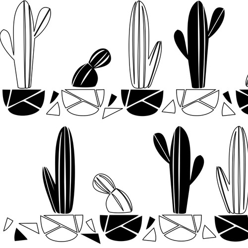 Black&White Cactus