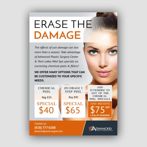 Elegant and modern flyer for Advanced Plastic  Surgery Center