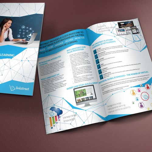 Create a great brochure for a cutting edge international e-learning & knowledge management company