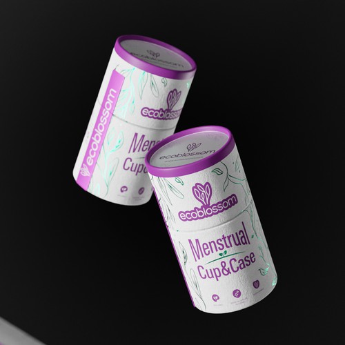Ecoblossom Menstrual Cup Tube Packaging design