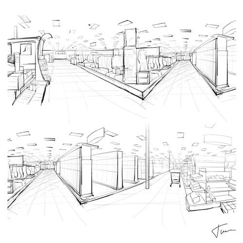 Sketch study of interior