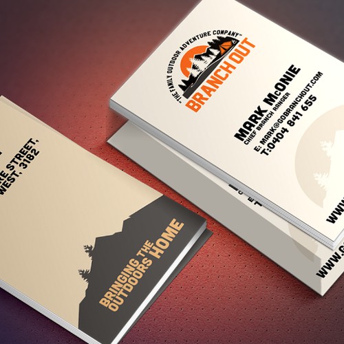 A new business Card for an Outdoor Adventure Company