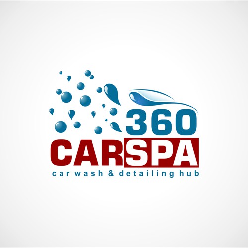 Create a pulsating, modern, vibrant logo design for a carwash company