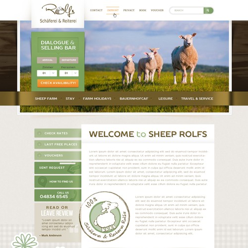 Webdesign for Sheep Rolfs